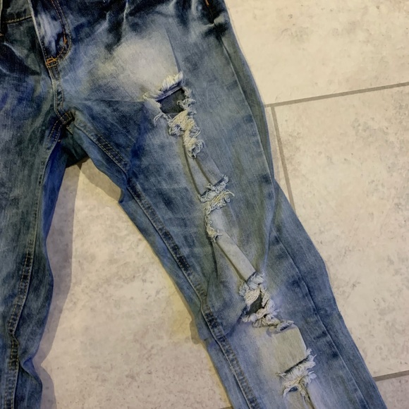Distressed skinny acid wash jeans - Picture 5 of 5
